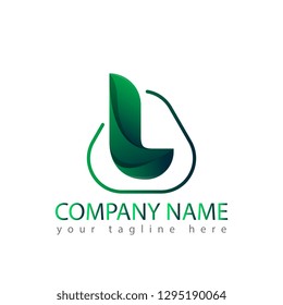 Letter L green Logo design vector template - vector