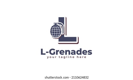 Letter L And Grenade Logo Design. Vector