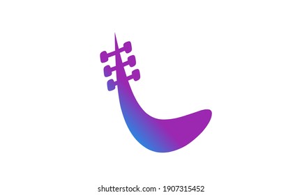 letter L guitar stems logo with trendy color for music producer, publisher, director, composer, artist identity brand