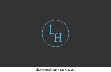 LETTER L AND H FLOWER LOGO WITH CIRCLE FRAME FOR LOGO DESIGN OR ILLUSTRATION USE