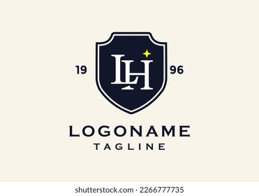 letra L, logotipo del escudo de marco H adecuado para el logotipo de ley y abogado.