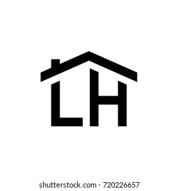 Letter L H Logo With Shape House Vector Illustration Template