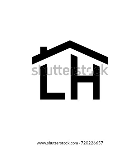 Letter L H logo with shape house vector illustration template