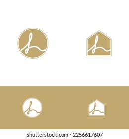 letter L and H logo vector, initial logo inspiration
