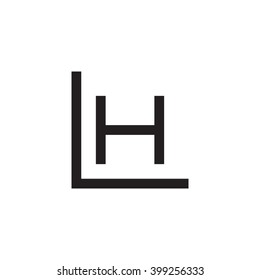letter L and H monogram logo black