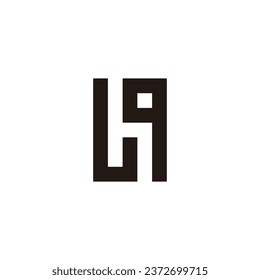 Letter L h q square geometric symbol simple logo vector