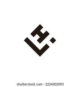 Letter L and H square geometric symbol simple logo vector