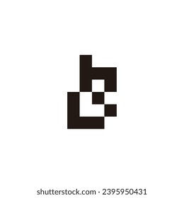 Letter L and h stairs geometric symbol simple logo vector