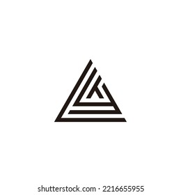 Letter L, h and y triangle geometric symbol simple logo vector
