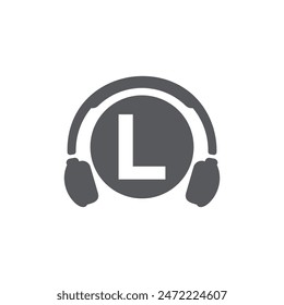Letter L Headphone logo icon vector template.eps