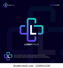 Letter L with healthcare logo design