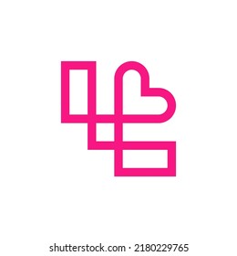 Letter L heart creative logo design