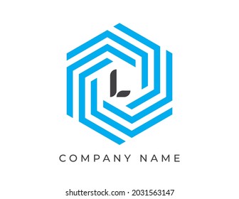 Letter L Hexagon Logo Design 