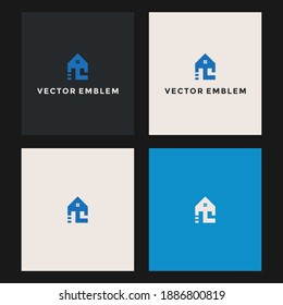 letter l home logo vector design template