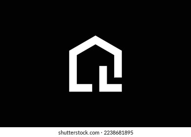 Letter L Home Minimal Awesome Trendy Professional Logo Design Template On Black Background