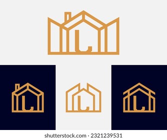 Letter L house building logo. This logo is perfect for home rentals, home sales, real estate, construction, and the like.