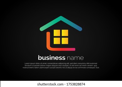 Letter L With house icon incorporated with in for Initial Letter Logo For Your Real Estate Company, Business, Association. Alphabet Logo Template Ready For Use, Modern Initial Logo