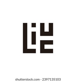 Letter L, i, u and c square geometric symbol simple logo vector