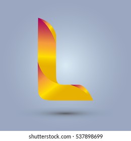 Letter L icon design and elegant typographic concept. gradient red and yellow