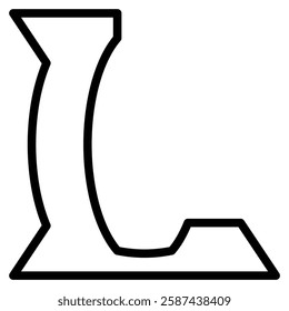 Letter L icon line vector illustration