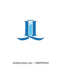 Letter L L icon logo design template beaker.