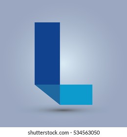 Letter L icon and logo template. Flat design and elegant typographic. Blue