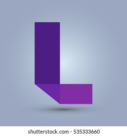 Letter L icon and logo template. Flat design and elegant typographic. Purple