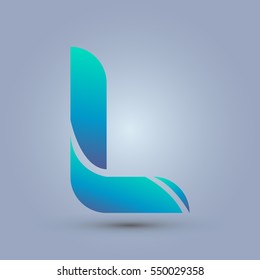 Letter L icon and logo template. New design and elegant typographic concept. blue