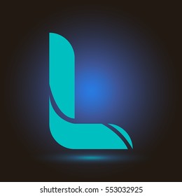 Letter L icon and logo template.  New  Flat design and elegant typographic concept. blue sky