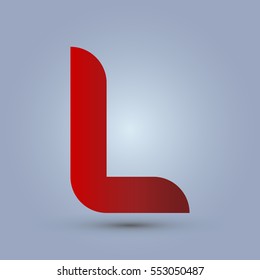 Letter L icon and logo template.  New design and elegant typographic concept. red