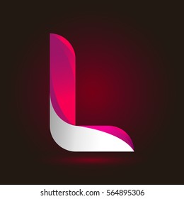 Letter L icon and logo template.  New design and elegant typographic concept. twisted, gradient color and white line