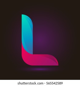 Letter L icon and logo template.  New design and elegant typographic concept. twisted, gradient red and blue