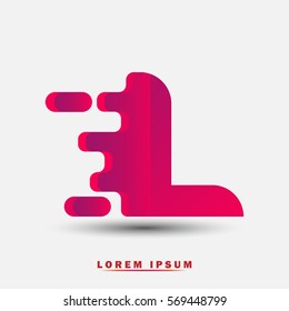 Letter L icon and logo template. Elegant typographic design. Spread the font. red and purple