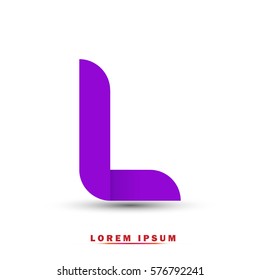 Letter L icon and logo template.  New design, elegant, and simple typographic . purple