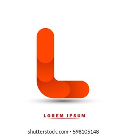 Letter L icon and logo template. elegant, and simple typographic. orange