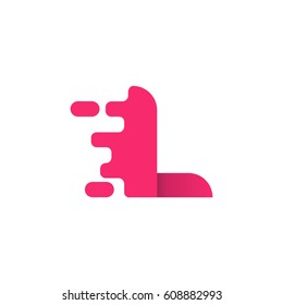 Letter L icon and logo template. elegant typographic concept. pink