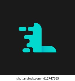 Letter L icon and logo template. elegant typographic concept. blue