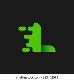 Letter L icon and logo template. elegant typographic. green