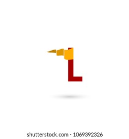 Letter L icon with a simple flag. Can be adapt to Corporate identity, logo, icon, symbol and brand identity.