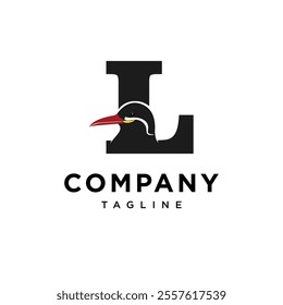 Letter L Inca Tern Bird Logo Icon Vector