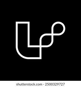 Letter L infinity line creative logo design