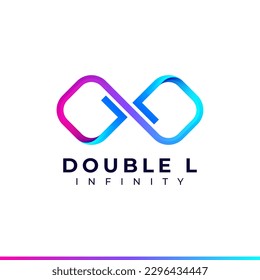 Letter L Infinity Logo design and Gradient Colorful symbol for Business Company Branding and Corporate Identity