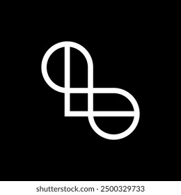 Letter L infinity minimalist line logo design