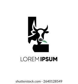 Letter L Initial Creatif Cow Logo Design Vector Icon Graphic Emblem Symbol Illustration 