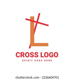 letter L initial cross vector logo design