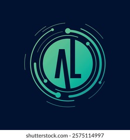 Letter A L Initial Cyber Multimedia Logo