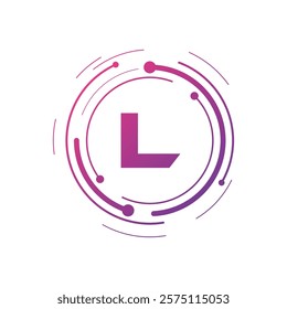 Letter L Initial Cyber Multimedia Logo