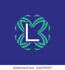 letter L initial floral elegant emblem monogram logo