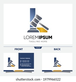 Letter L Initial Hammer Justice Legal Firm Law and Attorney Logo Design Vector Graphic Icon Emblem Illustration 