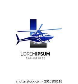 Letter L Initial Helicopter Logo Design Vector Icon Graphic Illustration